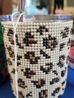 10oz Cheetah Print Diamond Art Cup